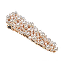 Hande made pearl hair clip barrette gold hairgrip for women